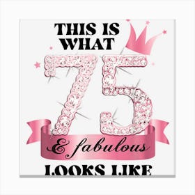 75 & Fabulous I Pink White Party Group Candid Photo Outfit Canvas Print