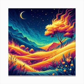 Fire Landscape Canvas Print