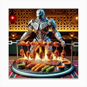 A Futuristic Dish Called Mech Spit Braai, Served Canvas Print