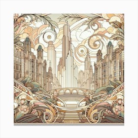 Nouveau Cityscape Canvas Print