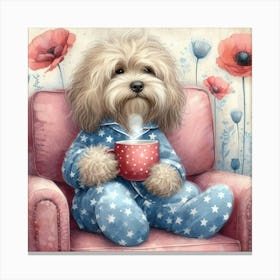 Dog In Pajamas 3 Canvas Print