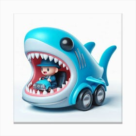 Shark Car Canvas Print