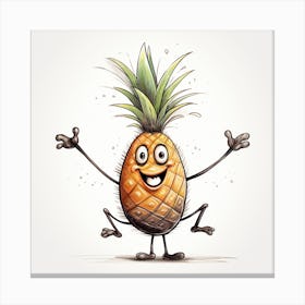 Cartoon Pineapple Canvas Print