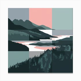 Landscape With Mountains Canvas Print