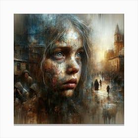 Girl In A City 1 Canvas Print