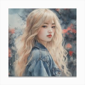 Girl With Long Blonde Hair Canvas Print