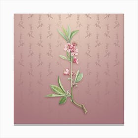 Vintage Pink Flower Botanical on Dusty Pink Pattern n.1274 Canvas Print