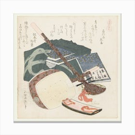 A Comparison Of Genroku Poems And Shells, Katsushika Hokusai Canvas Print