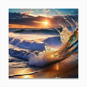 Sunset At The Beach 76 Canvas Print