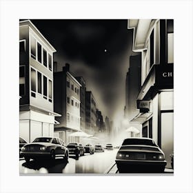 Night In The City Amsterdam Houses Canvas Print