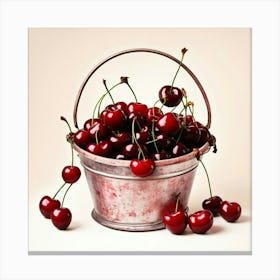 Cherry In A Bucket Canvas Print