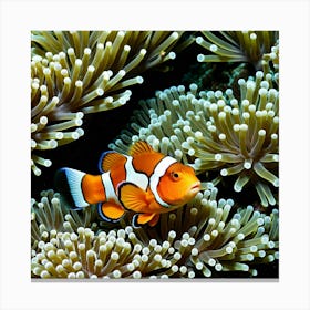 Clownfish In Anemone 7 Canvas Print