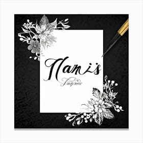 A Vintage Calligraphy Design Featuring Elegantly Scripted You In The Center Incorporating Swash E (1) Canvas Print