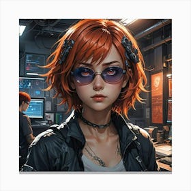 Cyberpunk Girl 4 Canvas Print