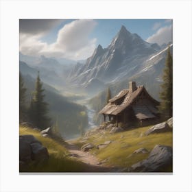 Peaceful Landscape In Mountains Trending On Artstation Sharp Focus Studio Photo Intricate Detail (24) Canvas Print