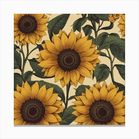 Default Default Retro Vintage Sunflower For Defferent Seasons 0 (2) Canvas Print