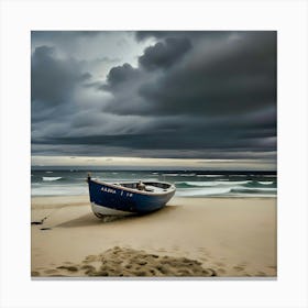 Boat On The Beach Canvas Print