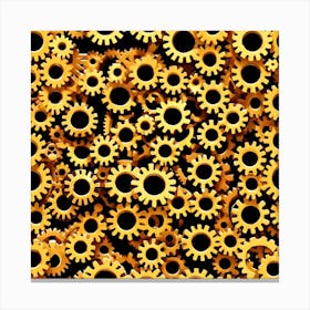 Realistic Gear Flat Surface Pattern For Background Use (82) Canvas Print