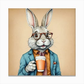 Rabbit In A Suit 31 Canvas Print