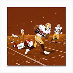 Football Player Running Canvas Print