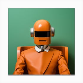 Robot Sitting On A Chair Canvas Print