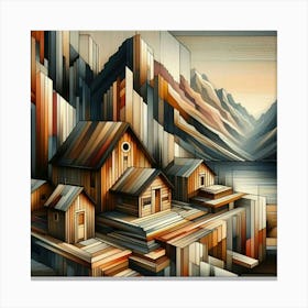 A mixture of modern abstract art, plastic art, surreal art, oil painting abstract painting art e
wooden huts mountain montain village 15 Canvas Print