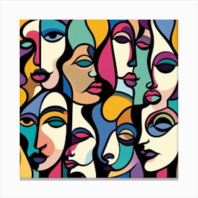 Abstract Women'S Faces Canvas Print