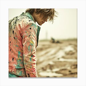 Young Man In A Colorful Jacket Canvas Print