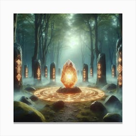 Stone Circle In The Forest Canvas Print