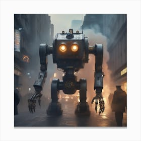 Robot In The City 94 Canvas Print