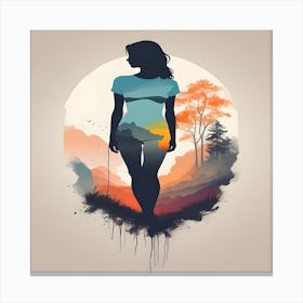 Silhouette Of A Woman Canvas Print