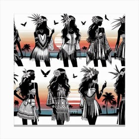 Women silhouettes 1 Canvas Print