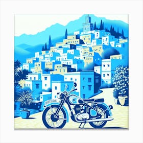 The Blue City, Morocco. Vintage  Canvas Print