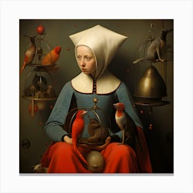 'The Lady With Birds' Canvas Print