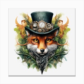 Steampunk Fox 5 Canvas Print