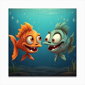 Two Fishes In The Sea Canvas Print