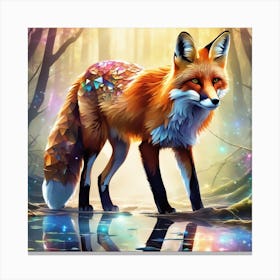 Fox In The Forest 30 Canvas Print
