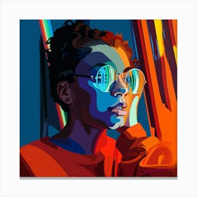 Girl With Glasses Canvas Print