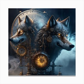 Steampunk Wolf 6 Canvas Print