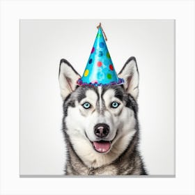 Birthday Husky Canvas Print