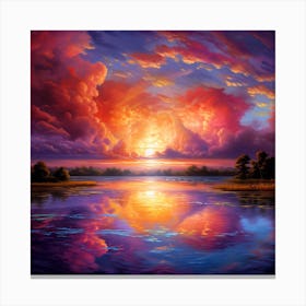Sunset Over Lake 1 Canvas Print