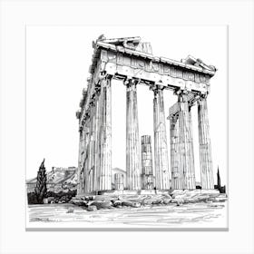 A Temple Of Olympian Zeus In Athens Hand Drawn S 1720009068 1 Canvas Print