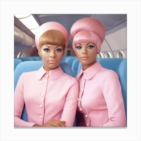 Blue Retro Mod 1960's Airport Lounge Series: #10 Canvas Print