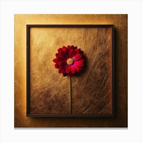 Red Flower In A Frame Canvas Print