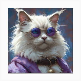 Cat With Glasses Canvas Print