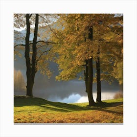 Autumn Trees In The Park Canvas Print