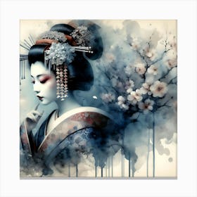 Japan Traditional Geisha Illustration By Ad 175 Canvas Print