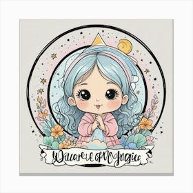 Little Girl With Blue Hair Canvas Print