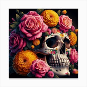 Day Of The Dead Skull 10 Canvas Print