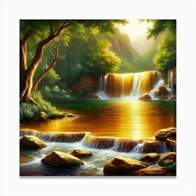 Waterfall In The Forest 7 Canvas Print